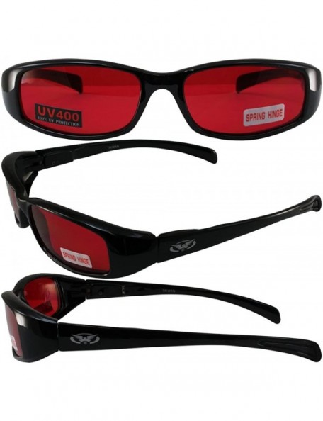 Goggle NEW ATTITUDES - Stylish Sunglasses - RED Lenses- GLOSS Black Frame - CC112O8OP81 $15.47