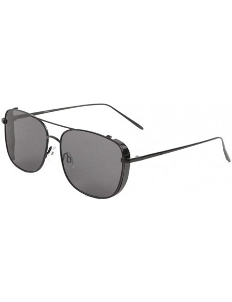 Aviator Side Lens Shield Square Aviator Sunglasses - Black - CC190DI8WC7 $10.60