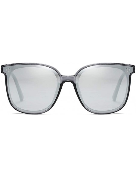 Oval Unisex Sunglasses Retro Black Grey Drive Holiday Oval Non-Polarized UV400 - Silver - CG18R09X9NS $8.25