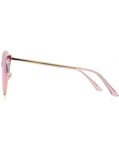Oversized Vintage Cateye Sunglasses for Women Polarized Oversized Cat Eye Mirror Driving Glasses Designer - Pink - CV1809NDUA...
