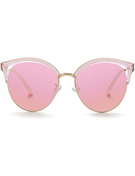 Oversized Vintage Cateye Sunglasses for Women Polarized Oversized Cat Eye Mirror Driving Glasses Designer - Pink - CV1809NDUA...