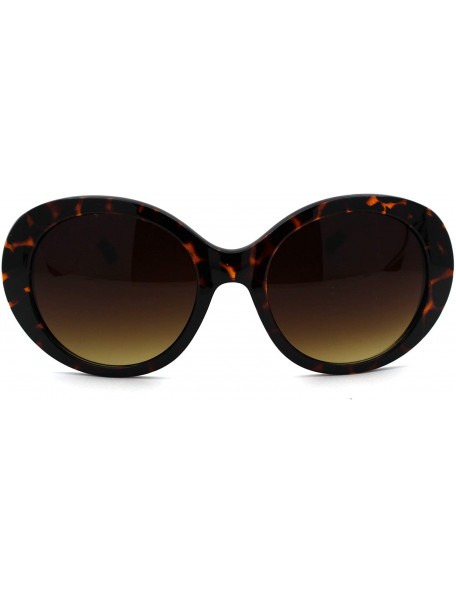 Oval Womens Thick Plastic Oval Round Mod Designer Sunglasses - Tortoise Brown - CK18WCCQ8OD $13.33