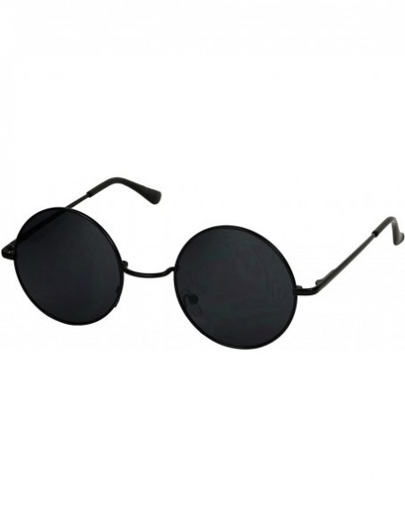 Cat Eye Retro John Lennon Style Sunglasses Round Colorful Tint Groovy Hippie Wire Shades - Black - CG188I3SEU6 $9.06