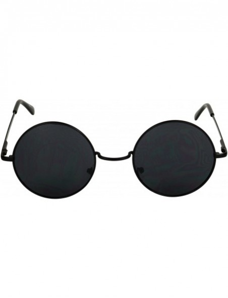 Cat Eye Retro John Lennon Style Sunglasses Round Colorful Tint Groovy Hippie Wire Shades - Black - CG188I3SEU6 $9.06