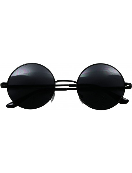 Cat Eye Retro John Lennon Style Sunglasses Round Colorful Tint Groovy Hippie Wire Shades - Black - CG188I3SEU6 $9.06