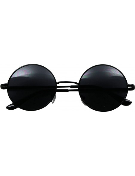 Cat Eye Retro John Lennon Style Sunglasses Round Colorful Tint Groovy Hippie Wire Shades - Black - CG188I3SEU6 $9.06