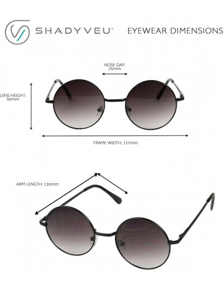 Cat Eye Retro John Lennon Style Sunglasses Round Colorful Tint Groovy Hippie Wire Shades - Black - CG188I3SEU6 $9.06