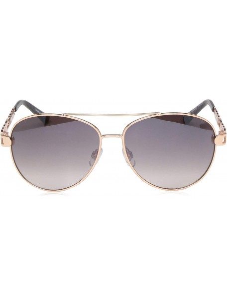 Aviator Women's LD281 Aviator Sunglasses with 100% UV Protection - 62 mm - Rose Gold & Black - CD18O3CSLND $49.83