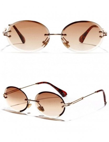 Rimless Rimless Sunglasses Fashion Trend Hot Pop Unisex Protection Eyewear Metal Legs Oval Shape Sun Glasses - 3 - CS18TZKT9D...