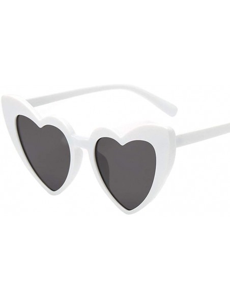 Goggle Vintage Heart Shaped Sunglasses Women Stylish Love Eyeglasses Clout Goggle Retro Eyewear Polarized Sun Eye Glass - CQ1...