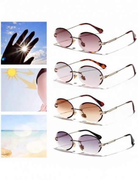 Rimless Rimless Sunglasses Fashion Trend Hot Pop Unisex Protection Eyewear Metal Legs Oval Shape Sun Glasses - 3 - CS18TZKT9D...