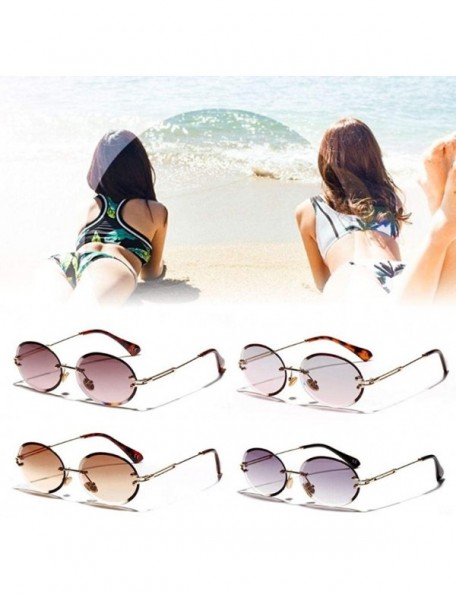 Rimless Rimless Sunglasses Fashion Trend Hot Pop Unisex Protection Eyewear Metal Legs Oval Shape Sun Glasses - 3 - CS18TZKT9D...