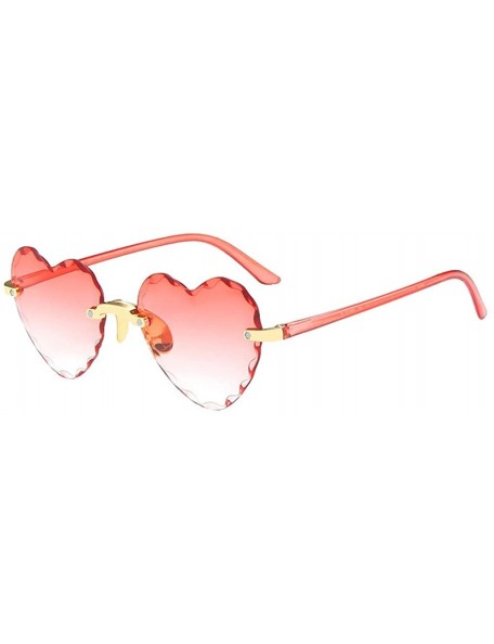 Rimless Women Metal Heart Shaped Frameless Glasses-Retro Classic Trendy Stylish Sunglasses - F - CQ190HHRNTO $24.48