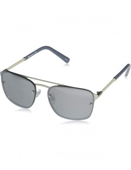 Rectangular Men's 5039SP Rectangular Metal Sunglasses with 100% UV Protection- 55 mm - Matte Silver - CD196IMKMLS $32.03