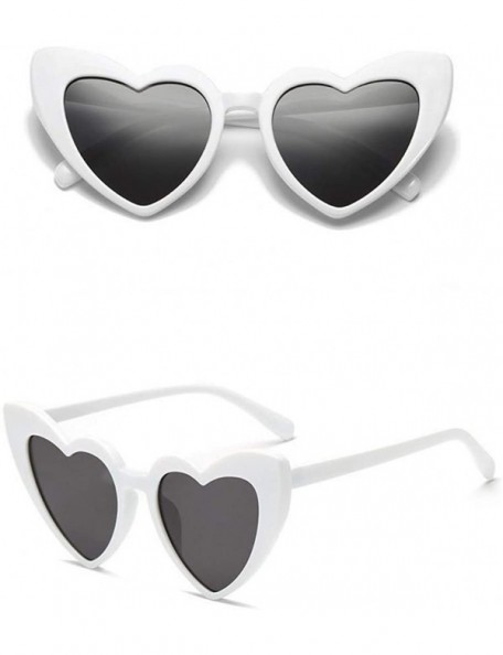 Goggle Vintage Heart Shaped Sunglasses Women Stylish Love Eyeglasses Clout Goggle Retro Eyewear Polarized Sun Eye Glass - CQ1...
