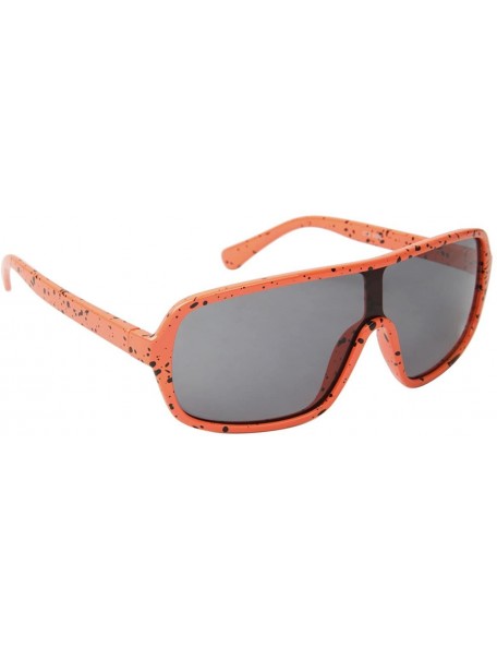 Rectangular Cool Fun Fashion Style Splatter Paint Single Piece Lens UV Protection Sunglasses Frame Unisex Eyewear - CC12HVKV8...