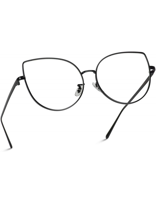 Oversized Clear Thin Frame Oversized Delicate Glasses - Black Frame - CP12NTXOI5V $12.52