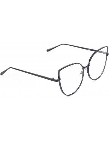 Oversized Clear Thin Frame Oversized Delicate Glasses - Black Frame - CP12NTXOI5V $12.52