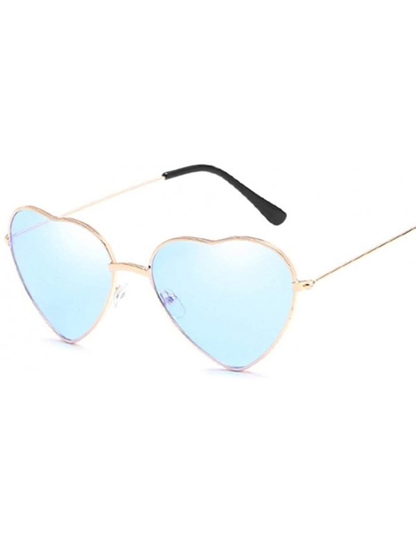 Cat Eye Retro Cat Eye Heart Sunglasses Women Metal Frame Mirror UV400 Sun Glasses Female Brand Designer Vintage - CI198U3YAEH...