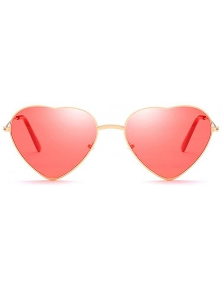 Cat Eye Retro Cat Eye Heart Sunglasses Women Metal Frame Mirror UV400 Sun Glasses Female Brand Designer Vintage - CI198U3YAEH...