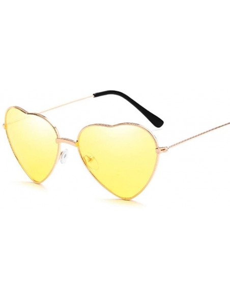 Cat Eye Retro Cat Eye Heart Sunglasses Women Metal Frame Mirror UV400 Sun Glasses Female Brand Designer Vintage - CI198U3YAEH...