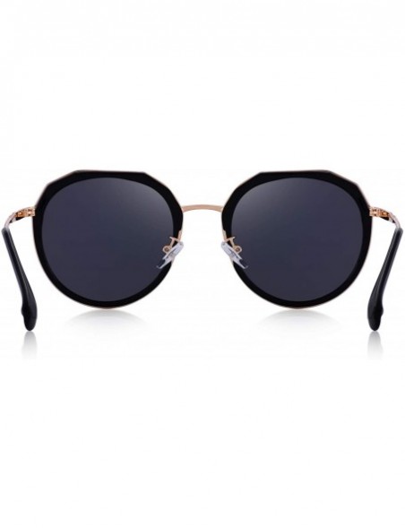 Oval Polarized Sunglasses for Women Ladies Fashion Trending Travel Sun glasses UV400 - Black - CP18RWLN5ZO $19.09