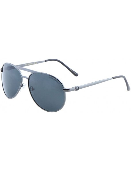 Aviator KHAN Classic Polarized Aviator Sunglasses Fishing Driving Lens with KHAN Case - Gunmetal/Smoke - CI12O45FL14 $11.90