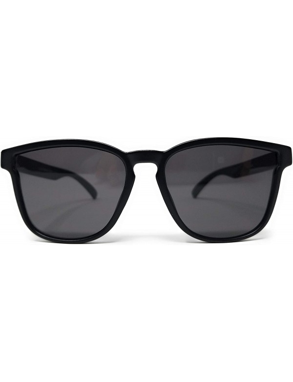 Oversized Retro 90s Hipster Square Horn Rimmed Sunglasses for Women- Unisex- Men UV400 - SM1131 - Matte Black / Grey - C418LK...