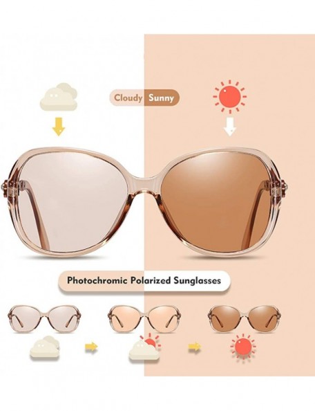 Sport Photochromic Sunglasses-Women Polarized Sun Glasses-Anti-glare Shade Glasses - C - CW190OKNXH3 $25.42