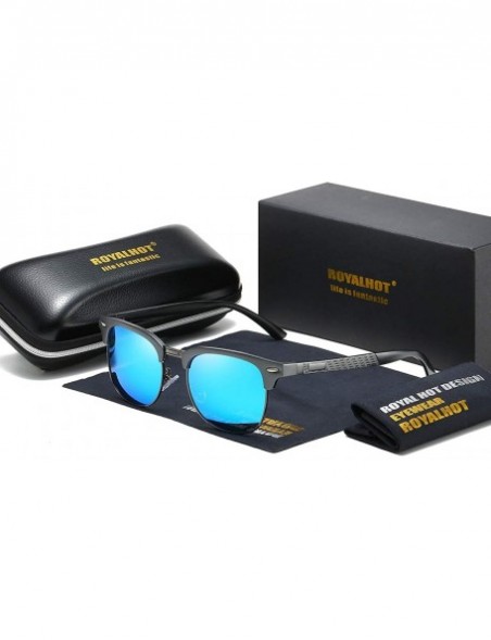 Sport Men Women Polarized Alloy Sunglasses Aluminum Magnesium Frame Sun Glasses Driving Glasses Male 90089 - Grey Blue - CP18...