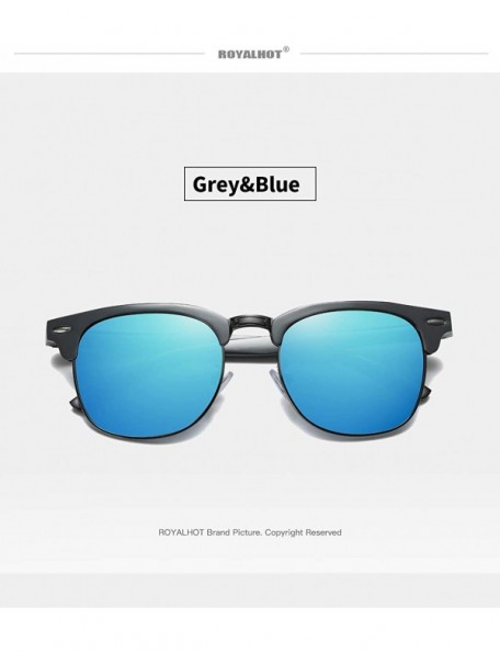 Sport Men Women Polarized Alloy Sunglasses Aluminum Magnesium Frame Sun Glasses Driving Glasses Male 90089 - Grey Blue - CP18...