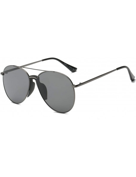 Goggle Classic Aviator Fashion Sunglasses - Black - CC18WSEM7CR $22.42
