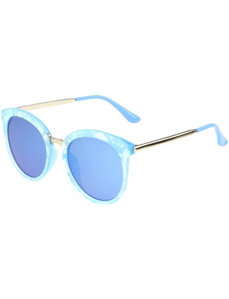 Round Retro Vintage Style Classic Men Women Inspired Round Circle Sunglasses 503 - Blue - CF12FO3H03J $26.41