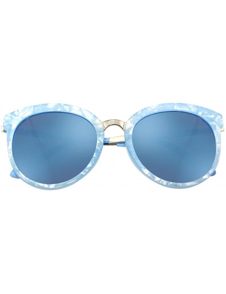 Round Retro Vintage Style Classic Men Women Inspired Round Circle Sunglasses 503 - Blue - CF12FO3H03J $26.41