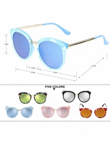 Round Retro Vintage Style Classic Men Women Inspired Round Circle Sunglasses 503 - Blue - CF12FO3H03J $26.41