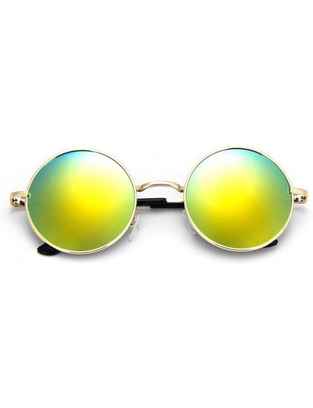 Oversized Circle Steampunk Sunglasses Women Men Round Black Frame Lens Sun Glasses Gafas De Sol - C4 - CK197Y77OZO $12.53