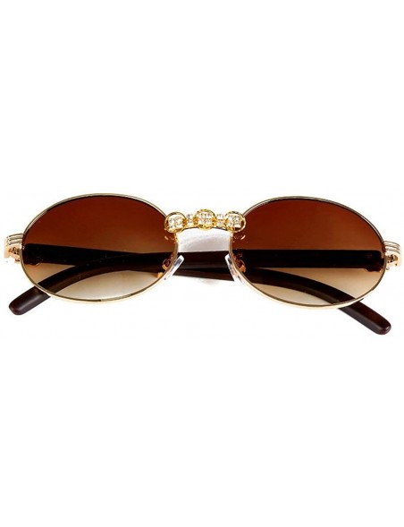 Oval Vintage Diamond Sunglasses Oval Glasses Women Small Retro Hip Hop Glasses Retro Sunglass Luxury Female Eyewear - C318ZSE...