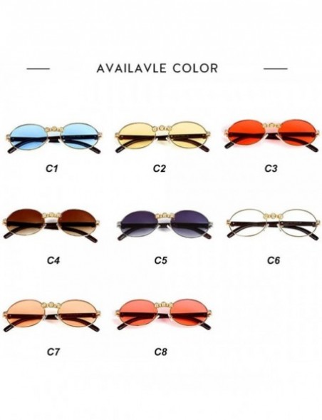 Oval Vintage Diamond Sunglasses Oval Glasses Women Small Retro Hip Hop Glasses Retro Sunglass Luxury Female Eyewear - C318ZSE...