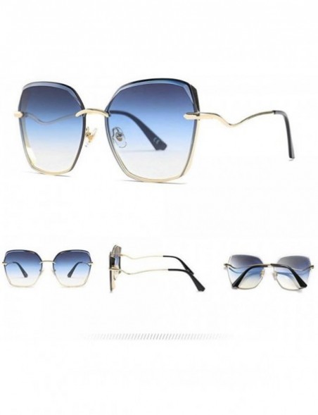 Square 2019 new fashion trend square trim big box unisex street shoot brand designer sunglasses UV400 - Blue - CM18M3UWZNY $1...