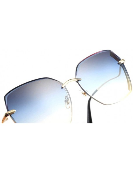 Square 2019 new fashion trend square trim big box unisex street shoot brand designer sunglasses UV400 - Blue - CM18M3UWZNY $1...