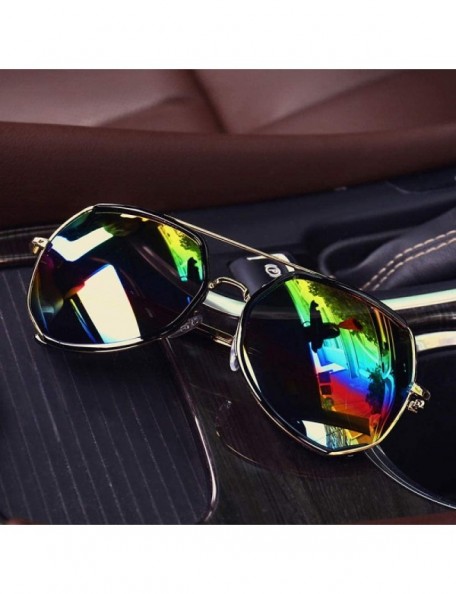 Round Fashion sunglasses personality sunscreen fashion - Pink Mercury - CR18X7T493U $44.72