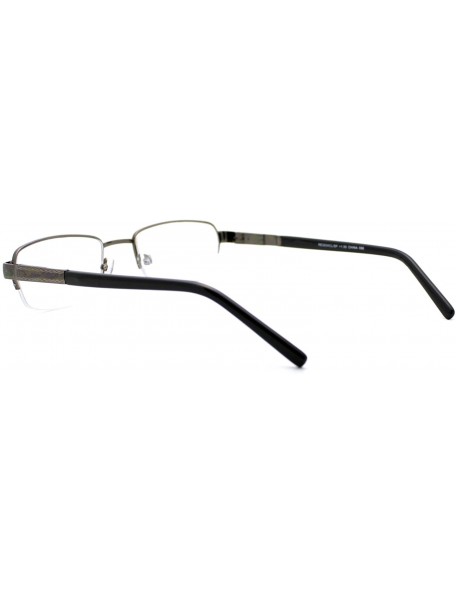 Rectangular Reading Glasses Magnified Lens Half Rim Rectangular Spring Hinge - Gunmetal - CY18803KCGA $8.26