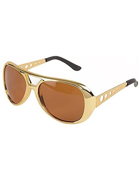 Aviator Rockstar 50's - 60's Style Aviator Shades - Gold Celebrity Sunglasses 1 Pair - CU182LHL4SH $10.11