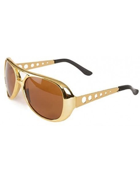 Aviator Rockstar 50's - 60's Style Aviator Shades - Gold Celebrity Sunglasses 1 Pair - CU182LHL4SH $10.11