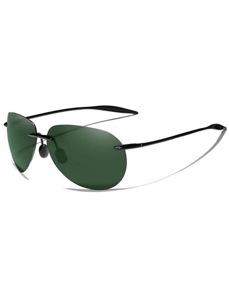 Oversized 2020 Men's rimless sunglasses rimless sunglasses for women - Green G15 - CV1982Z5HHU $25.16