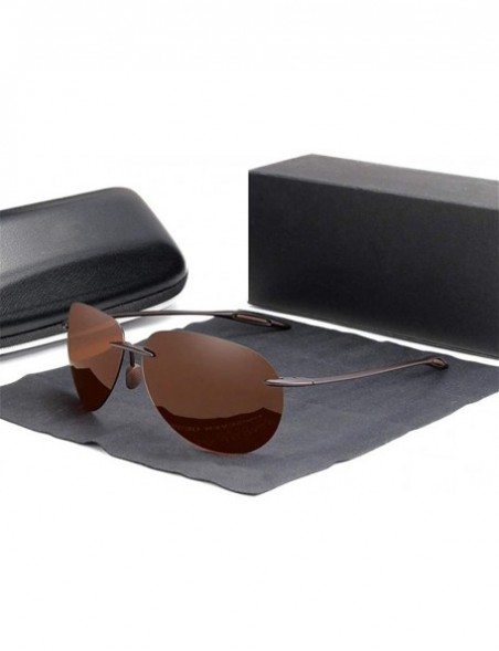 Oversized 2020 Men's rimless sunglasses rimless sunglasses for women - Green G15 - CV1982Z5HHU $25.16