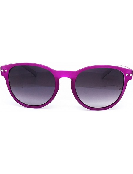 Oversized 7143-1 Candy Horned Rim Matte Finish Flash Retro Funky Sunglasses - Candy Purple - C118R73WHD7 $13.21