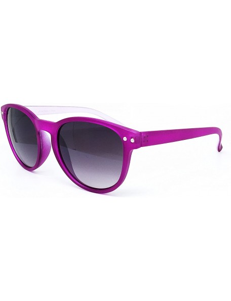 Oversized 7143-1 Candy Horned Rim Matte Finish Flash Retro Funky Sunglasses - Candy Purple - C118R73WHD7 $13.21