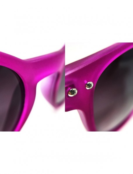 Oversized 7143-1 Candy Horned Rim Matte Finish Flash Retro Funky Sunglasses - Candy Purple - C118R73WHD7 $13.21