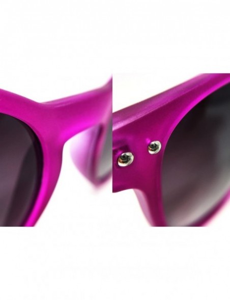 Oversized 7143-1 Candy Horned Rim Matte Finish Flash Retro Funky Sunglasses - Candy Purple - C118R73WHD7 $13.21